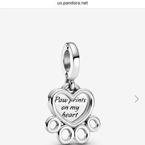PANDORA Paw Prints On My Heart Charm